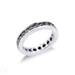 Memoire Ring 750/- Weißgold mit schwarzen Diamanten online - 71138746