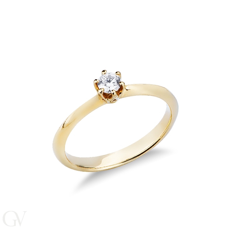 Verlobungsring aus Gelbgold 18k 0,20 ct Diamant